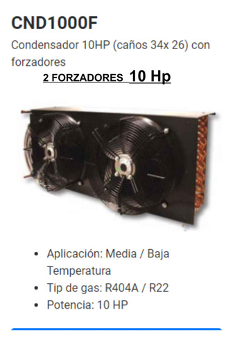 Condensador Para Equipo De Frio 10 Hp 2 Forz Good Cold Nac.