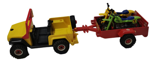 Playmobil 3754 Jeep Con Trailer Y 2 Motos Moto Cross