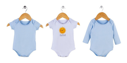 Kit 3 Bodies Bebê Menino Sol - Elian