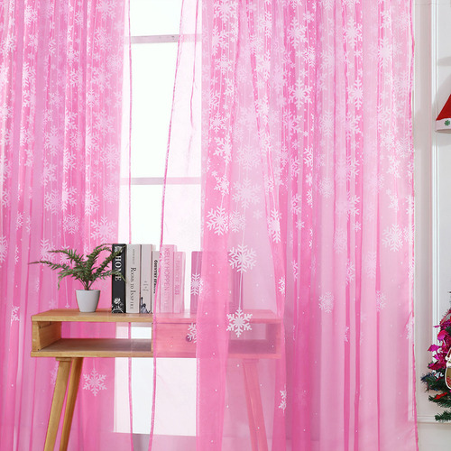 G 1 Peça De Cortina Snowflake Window Voile Drape Valance