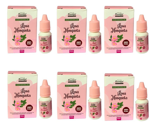  6 Rosa Mosqueta Oleo Natural Puro Face Beautiful Clareador