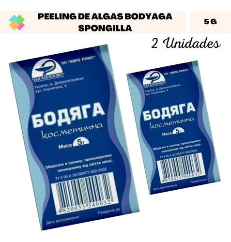 Peeling De Algas Bodyaga Mar Morto 2 Sachês Env Imed