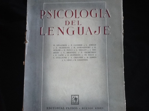 Psicología Del Lenguaje - Cassirer, Delacroix Meillet Otros.