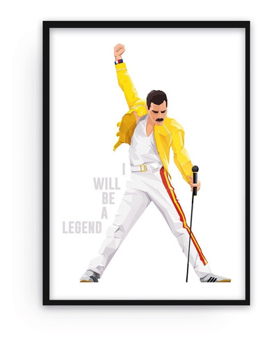Cuadro Decorativo Freddie Mercury Con Marco 70x50cm