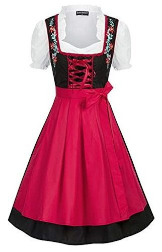 Scarlet Oscuridad 3 Piezas Conjunto Alemán Dirndl Yz44l