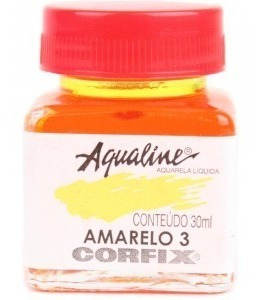 3x Aqualine Aquarela Líquida Aerografia Corfix 30ml Amarela
