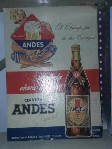 Antiguo Cartel Cervecero De Carton.años 50