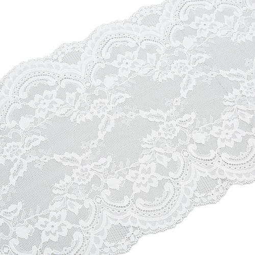 Cinta De Encaje, 23 Cm De Ancho, Suave, Elástica, Decorativa