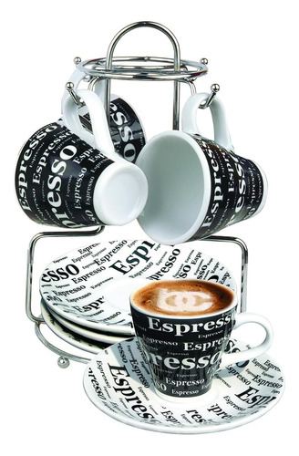 Bene Casa Juego Ceramica 9 Piezas Espresso Que Incluye Sopor