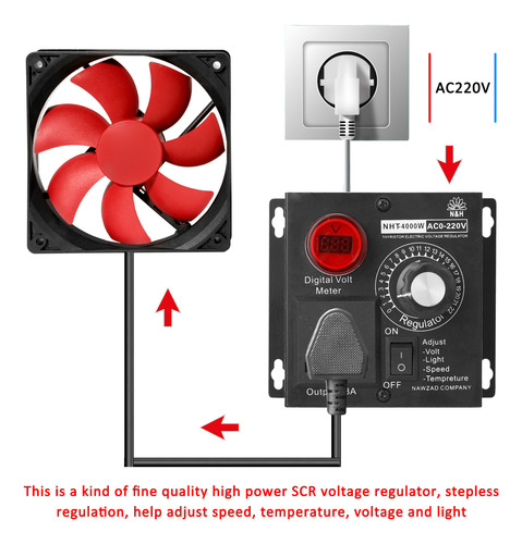 Controlador De Voltaje Variable Ac 220v 4000w Compacto Portá