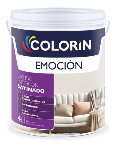 Latex Interior Lavable Emocion Satinado Blanco Colorin X4lt