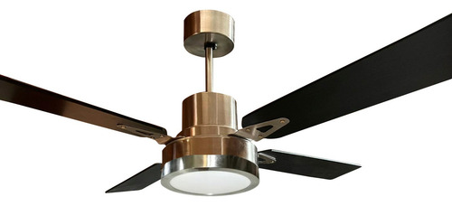 Vent De Techo Platil 4 Palas Negras Madera + Plafon Led 18w Estructura Plateado Aspas Negro Diámetro 1.2 M Frecuencia 50 Hz Material De Las Aspas Madera Mdf