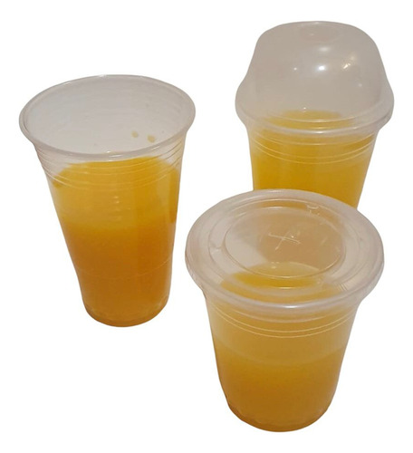 Vaso Frappé Descartables 600 Ml + Tapa Domo (x 40 Unidades)