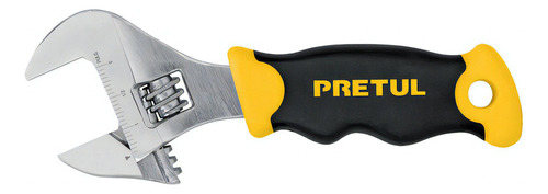 Llave Ajustable Perico Corto Cromado 6' Con Grip Pretul