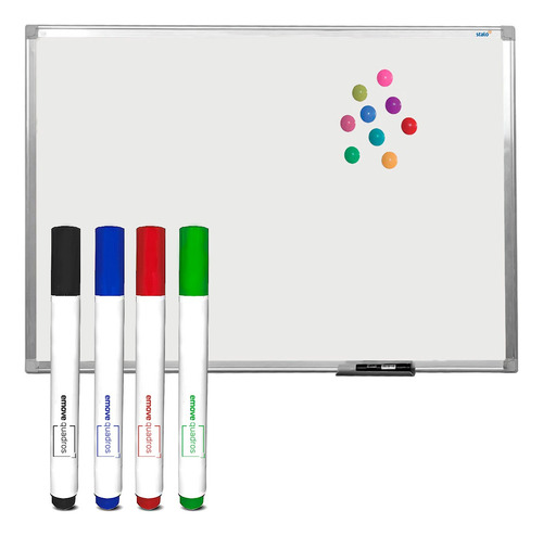 Quadro Branco 100x70 Grande Magnético De Alumínio 4 Canetas