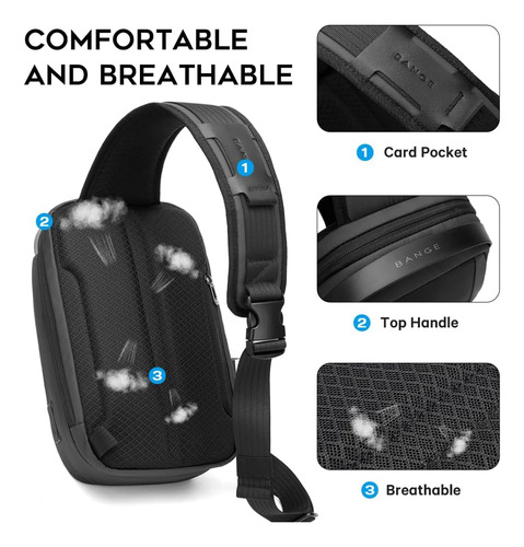 Bange Bolsos Bandolera Para Hombre, Mochila Cruzada Para De