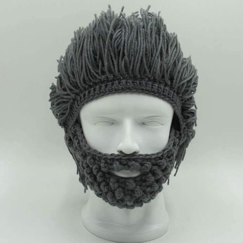 Gorro Tejido A Mano De Invierno Con Diseno De Barba