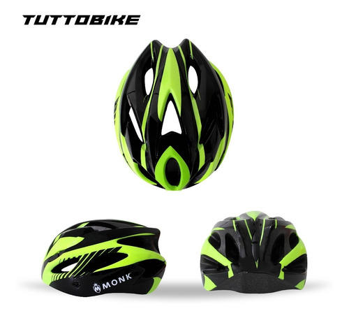 Casco Bicicleta Ruta Y Montaña Luz Led Y Visor Ciclismo Monk