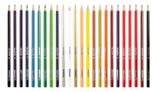Lápices De Colores Kores 24pzas, Triangulares Con Sacapuntas