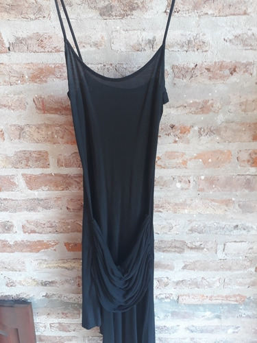 Vestido Negro Corte Transversal Talle M Marca Tabatha Night