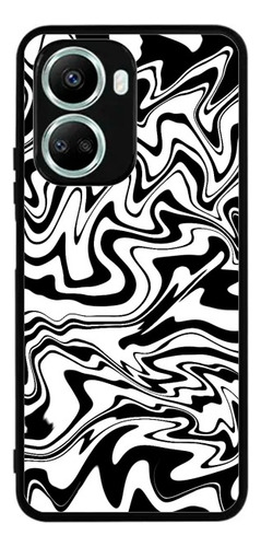 Funda Moda Abstracta Blanco Y Negro Waves Olas Para Huawei