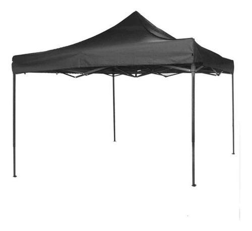 Carpa tipo gazebo de poliéster, 3 x 3 pulgadas, articulada, plegable, playa, acampada, color negro