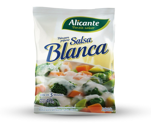 Alicante Salsa Blanca Para Preparar Lista En 3 Minutos X40 G