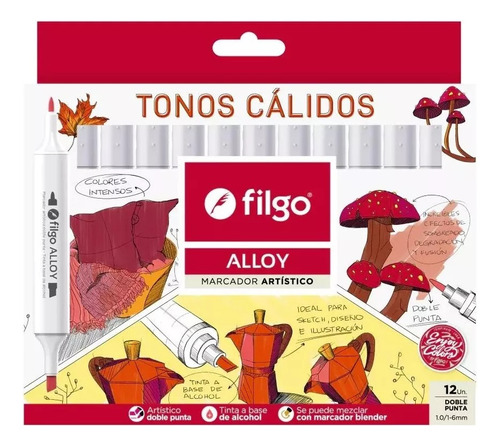 Marcadores Filgo Alloy Sketch Artisticos Doble Punta X 12 Un