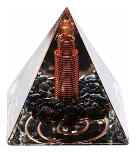 Orgonita Piramidal. Resina, Cristal Negro Y Cobre.