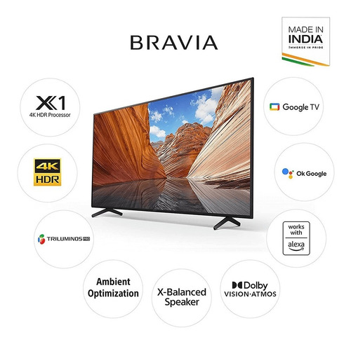 Imagen 4 de 7 de Televisor Sony Kd-55x80j 55 Pulgadas Smart Tv Google Tv 4k U