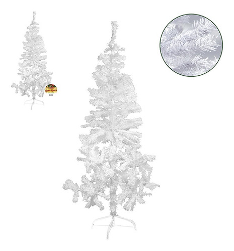 Árvore De Natal Grande Branca 2,10 Metros Com 450 Galhos Cor Branco
