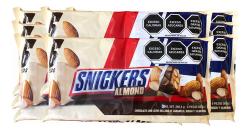 Chocolate Snickers Leche Caramelo Almendra 48 Pz 43,40g C/u