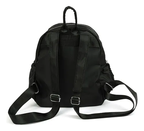 Mochila Canva Modelo Hydra De Nylon Varios Bolsillos 30582 Negro Liso