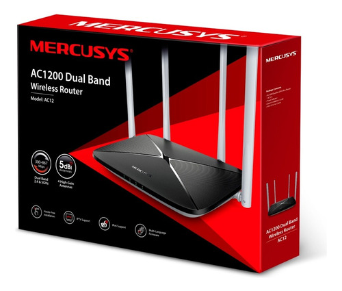 Router Wifi Mercusys Ac12 Doble Banda Ac1200 Fibra Óptica 