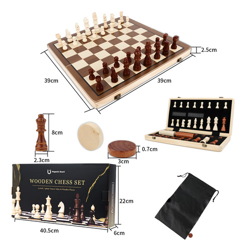 Juego De Ajedrez Magnetico 2 En 1: Tablero Ajedrez Y Damas. Piezas Magnéticas Duraderas Y Fáciles De Manejar, Ideal Para Familia Y Viajes, Desarrolla Habilidades Estratégicas Divertidamente.