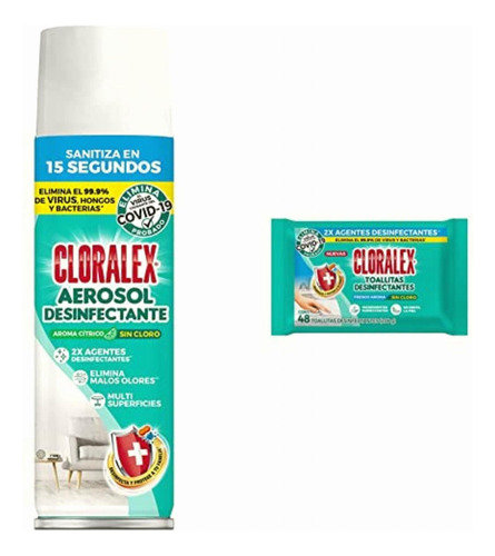 Cloralex Aerosol Desinfectante Aroma Cítrico Sin Cloro 400