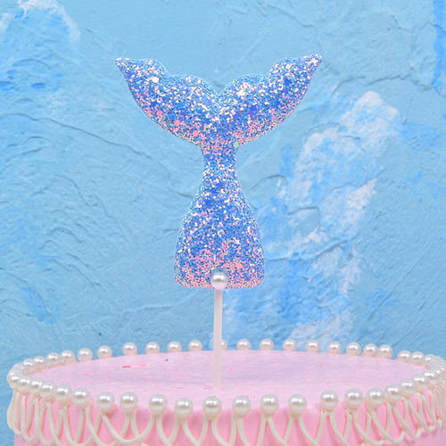 10 Piezas De Adornos De Tarta Con Purpurina De Sirena Para D