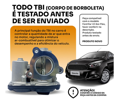 Corpo Borboleta Tbi Ford Ka 1.0 3cc Flex 2015 2016 2017 2018