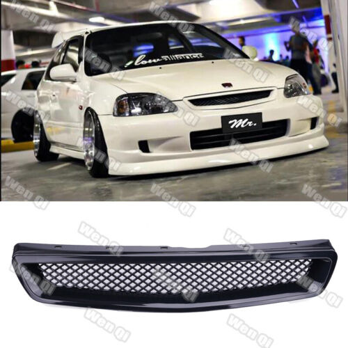 For 1999-2000 Honda Civic Jdm Type R Black Mesh Front Ho Rrx