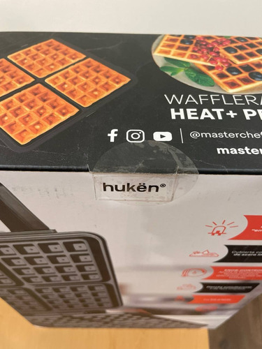 Wafflera Belga Heat Premium Huken Negro (Usado)