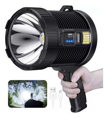 Lámpara Táctica Ultra Potente, Linterna Led, Recargable Por