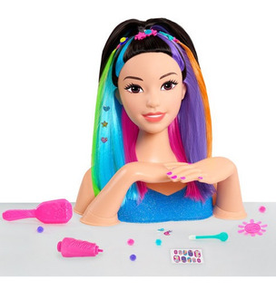 Amazoncom RuiyiF  Cabeza de muñeca para peinar y maquillar para niños  pequeños 34 piezas de cabeza de pelo con pelo para niños pequeños juguetes  con secador de pelo peine accesorios de