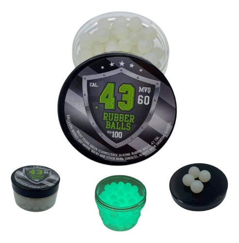 Pelotas Goma .43 Paintball Fluorecentes 100pz Verde Xtreme P