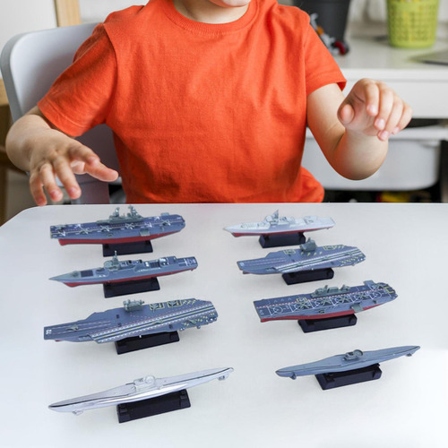 8 Peças 4d Quebra-cabeça Modelo De Porta-aviões Modelo