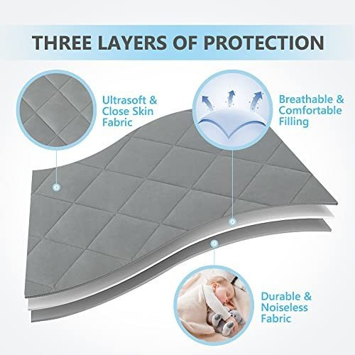 Tillyou Cloudy Soft Pack And Play Sábana Acolchada, Transpir