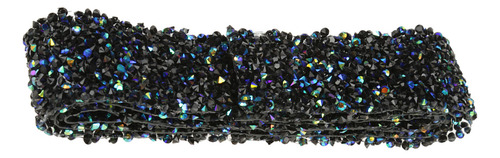 Rollo De Malla Negra Con Diamantes De Imitación De Cristal B