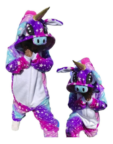 Pijama Unicornio Termica Niña  Arcoiris Enterizo Juvenil