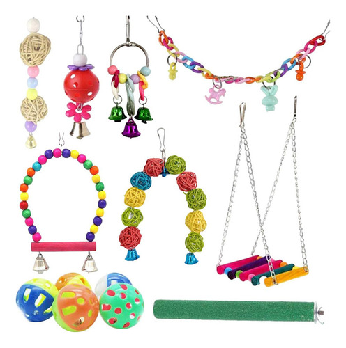 A 13x Kits De Juguetes For Loros Grandes, Columpio Para