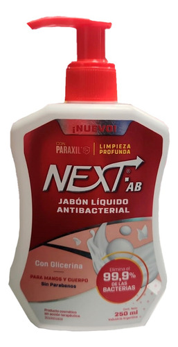 Jabon Liquido Antibacterial Con Glicerina 250ml Next Ab