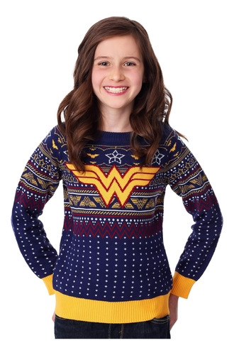 Ugly Suéter Feo Infantil Wonder Woman Mujer Maravilla